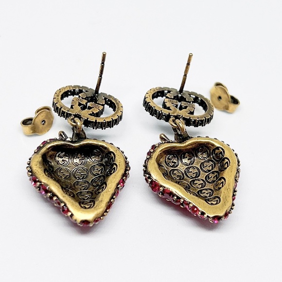 NEW Gucci Pink Crystal Strawberry Earrings - Picture 5 of 8